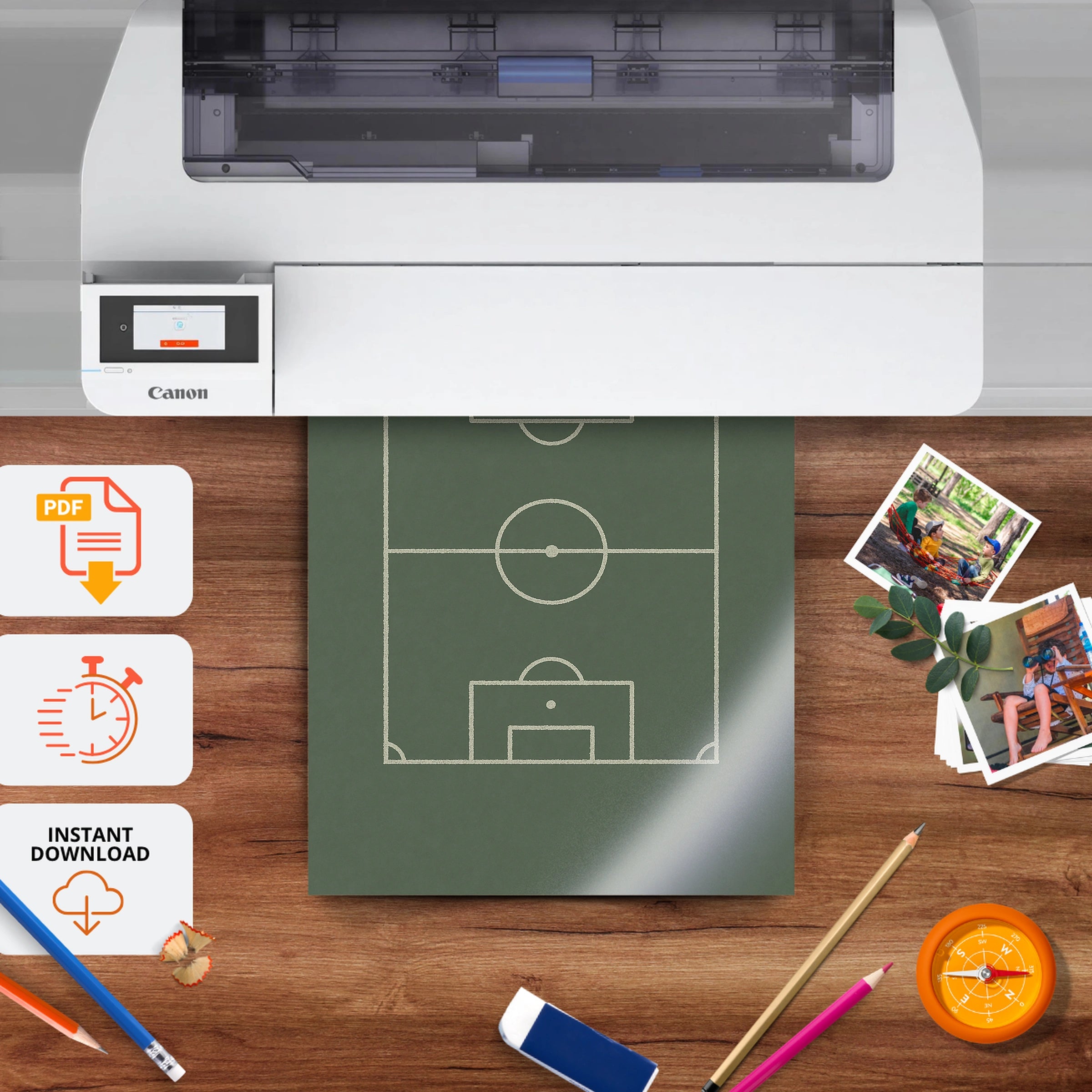 Soccer Field Nursery Print - printable nursery wall art, instant download to print at home