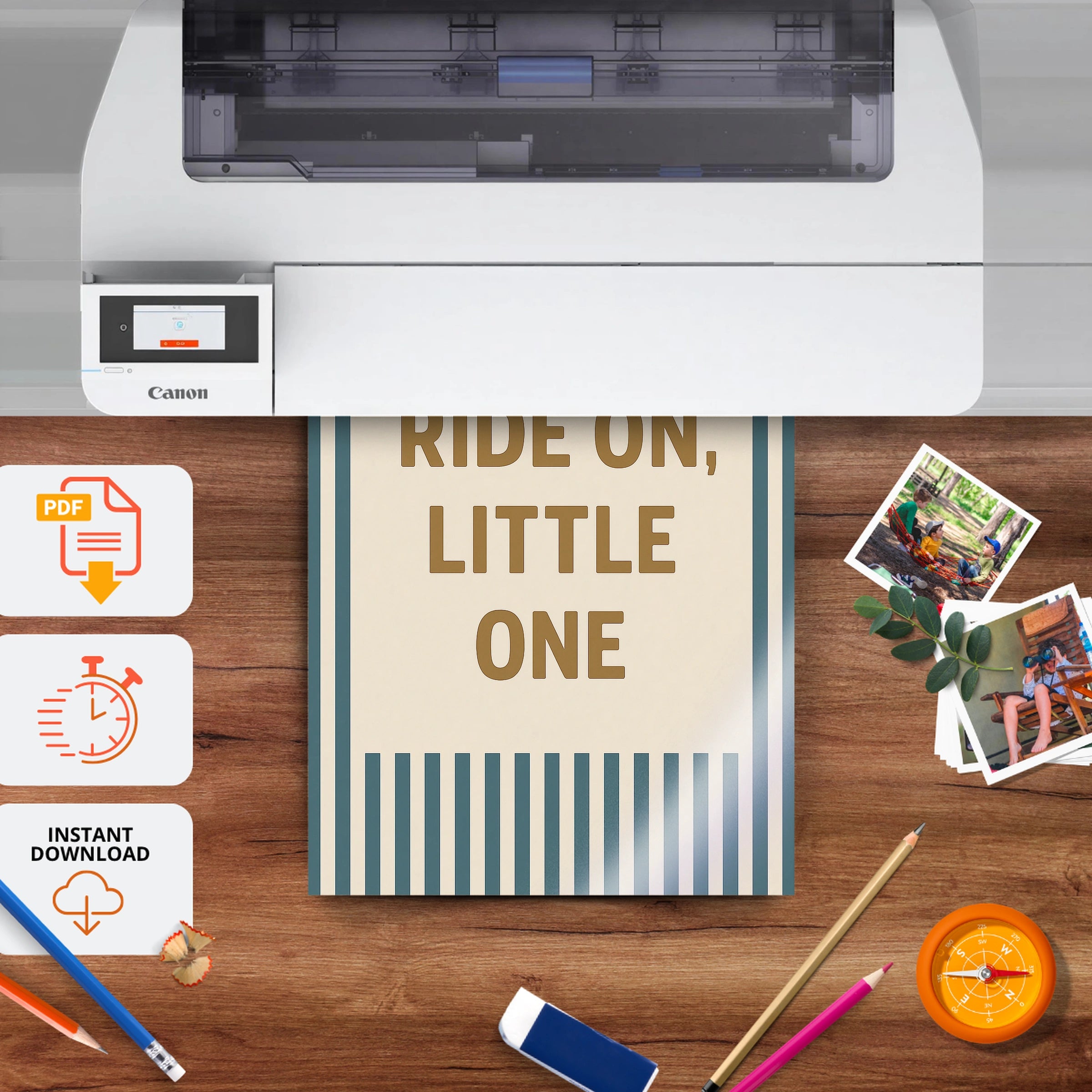 Soft Stripes Nursery Print - printable nursery wall art, instant download to print at home