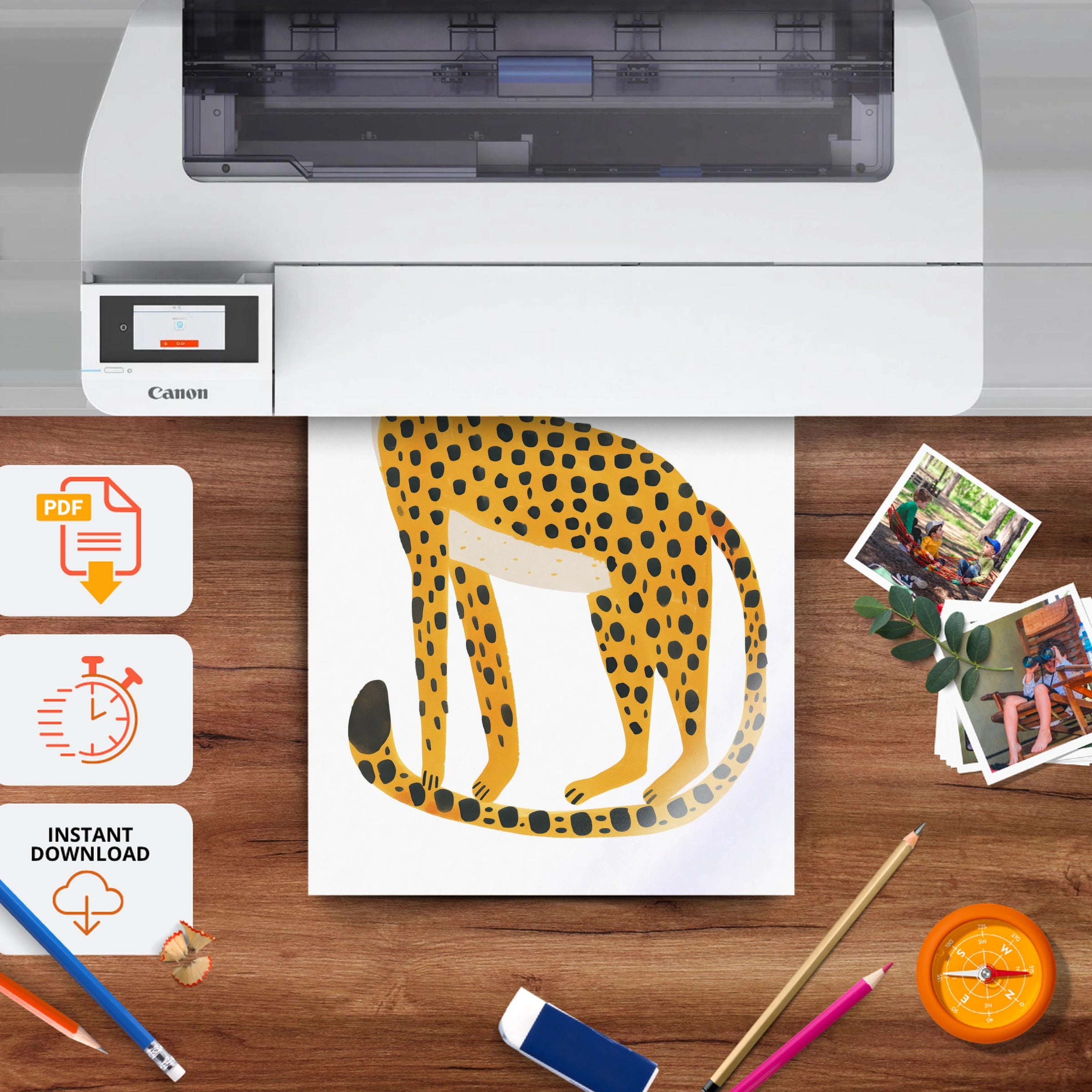 Spotted Cheetah Nursery Print - printable nursery wall art, instant download to print at home