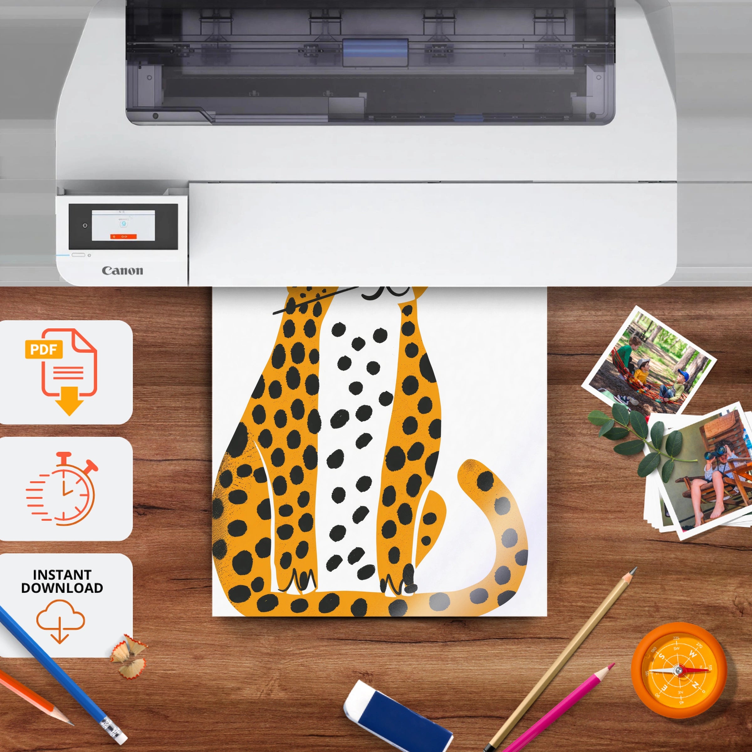 Spotted Leopard Nursery Print - printable nursery wall art, instant download to print at home