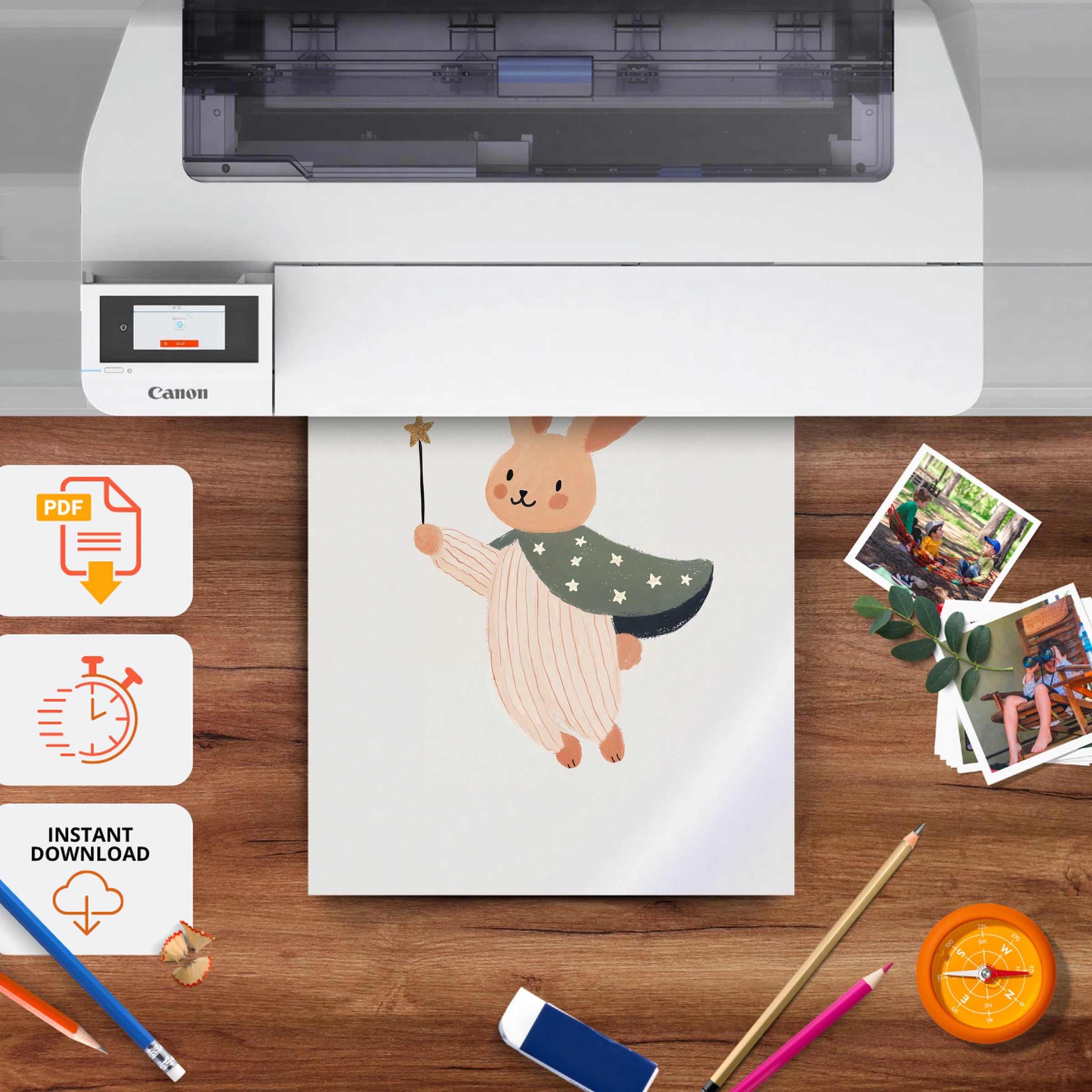 Spring Bunny Nursery Print - printable nursery wall art, instant download to print at home
