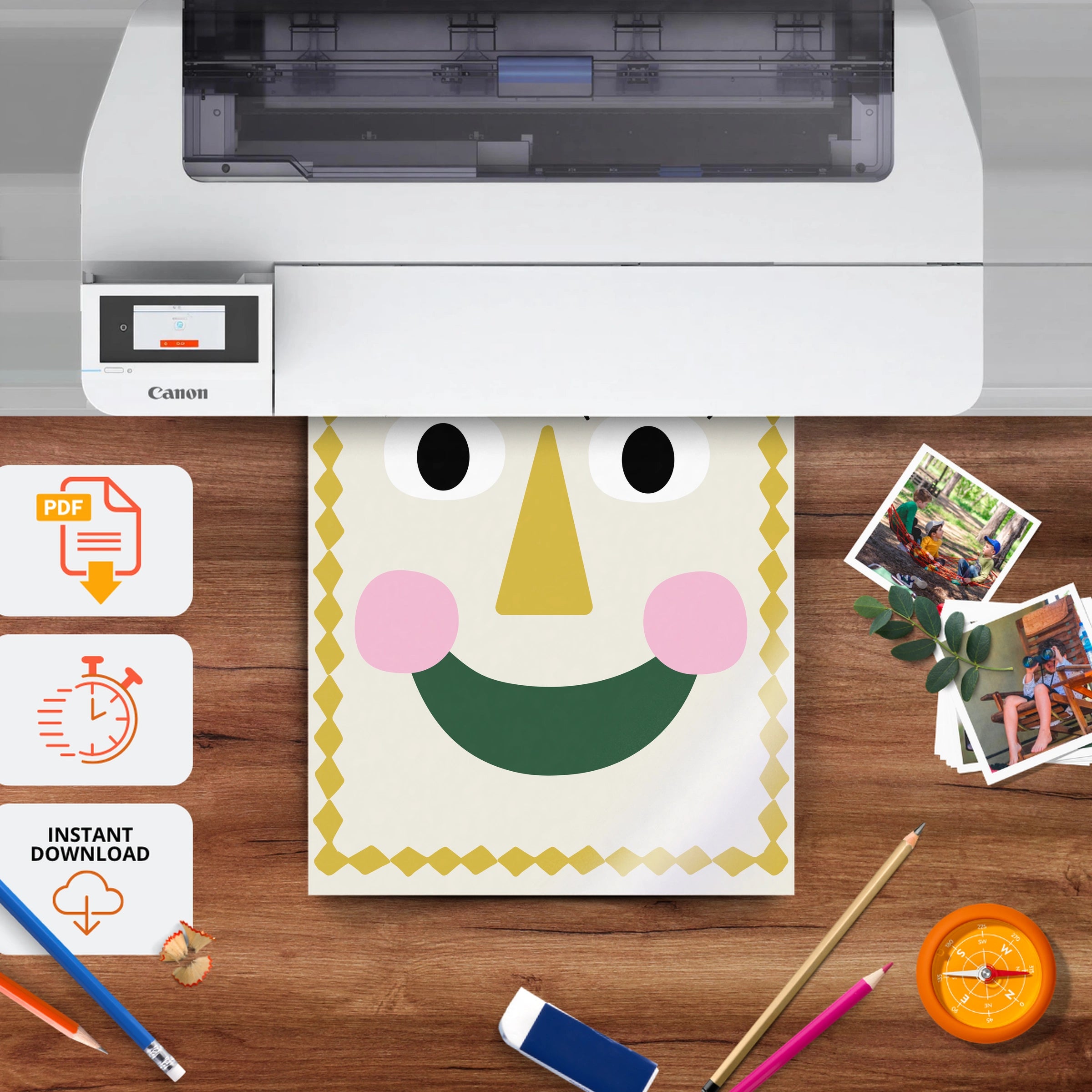 Sunny Face Nursery Print - printable nursery wall art, instant download to print at home