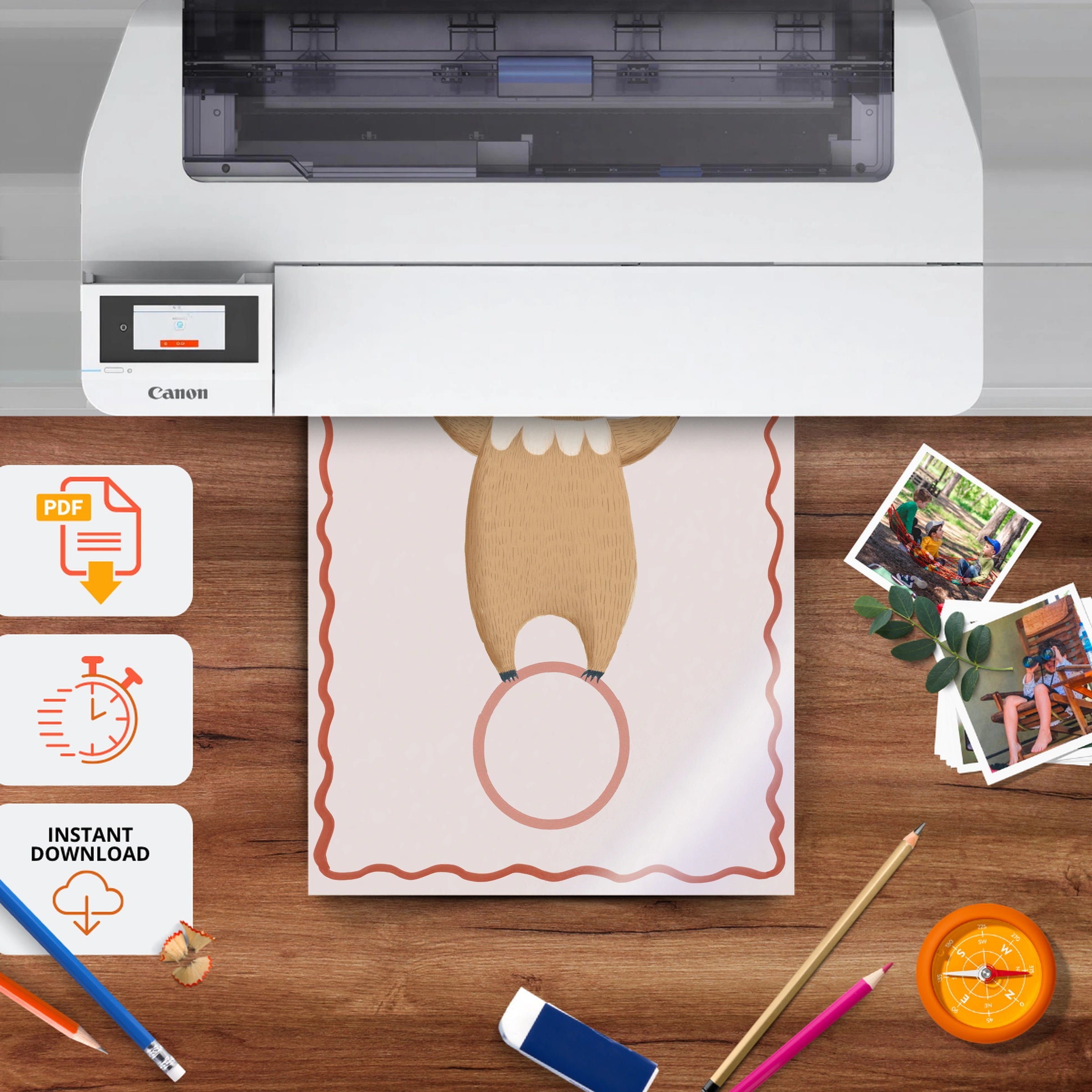 Sweet Little Bear Nursery Print - printable nursery wall art, instant download to print at home