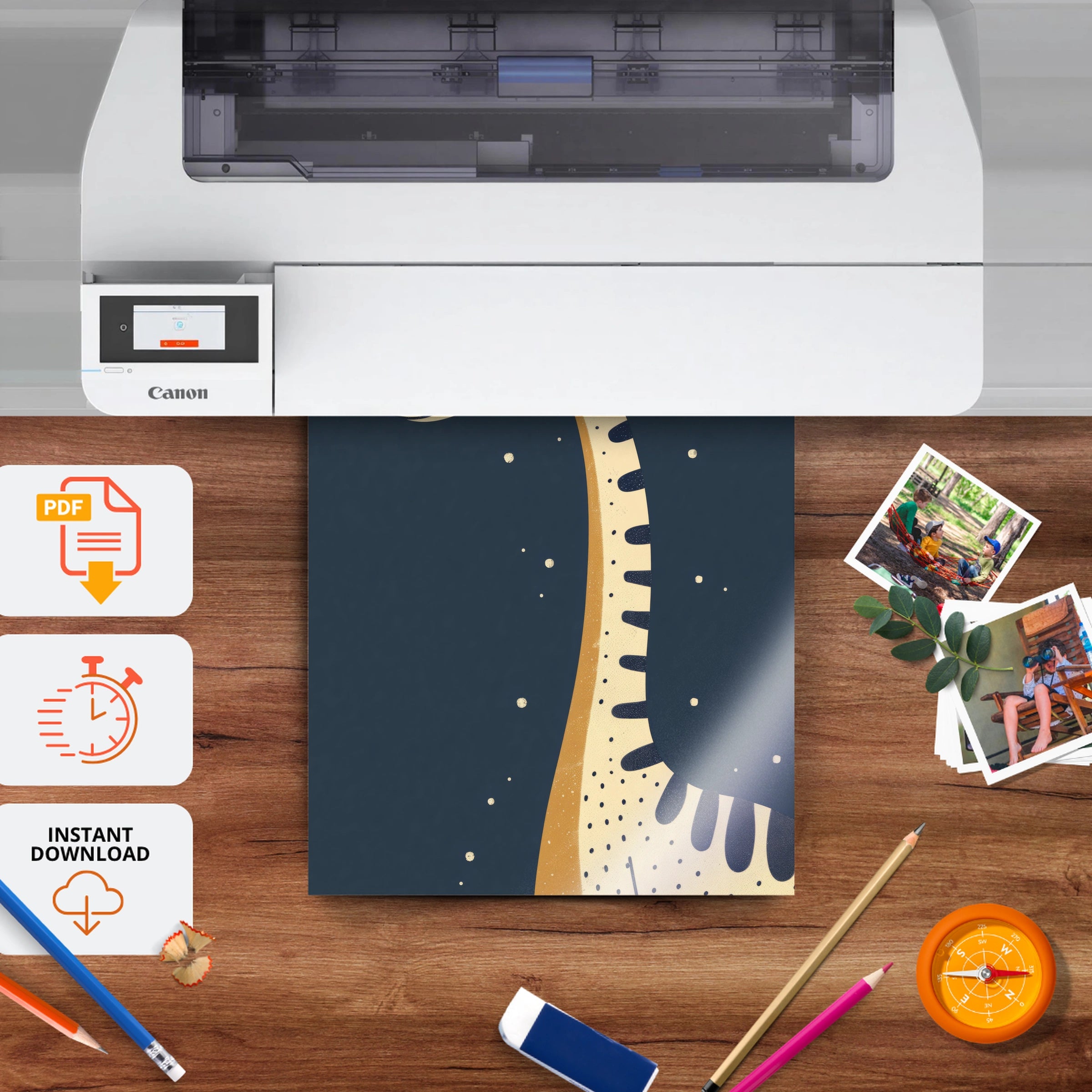 Tall Giraffe Nursery Print - printable nursery wall art, instant download to print at home