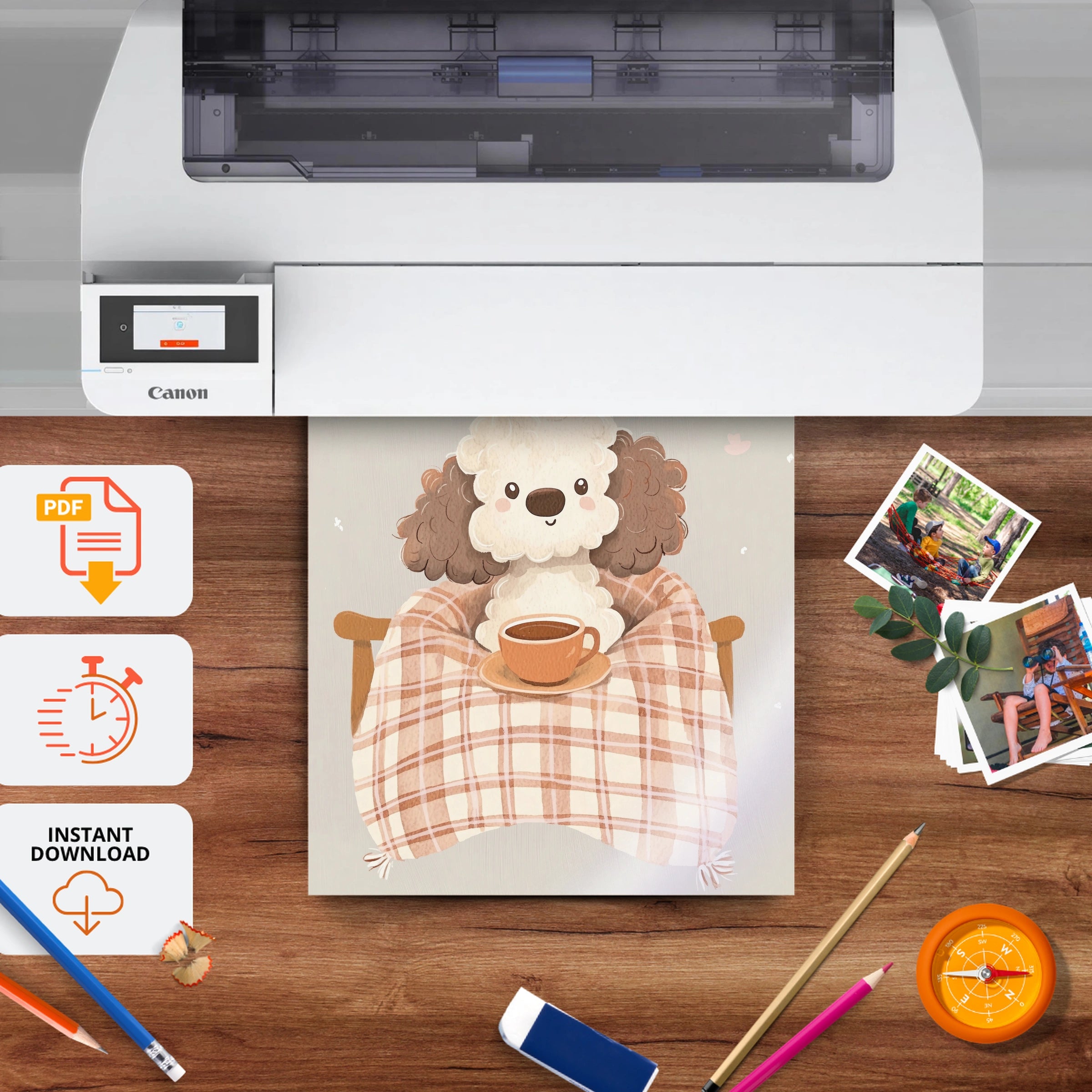 Thankful Hedgehog Nursery Print - printable nursery wall art, instant download to print at home