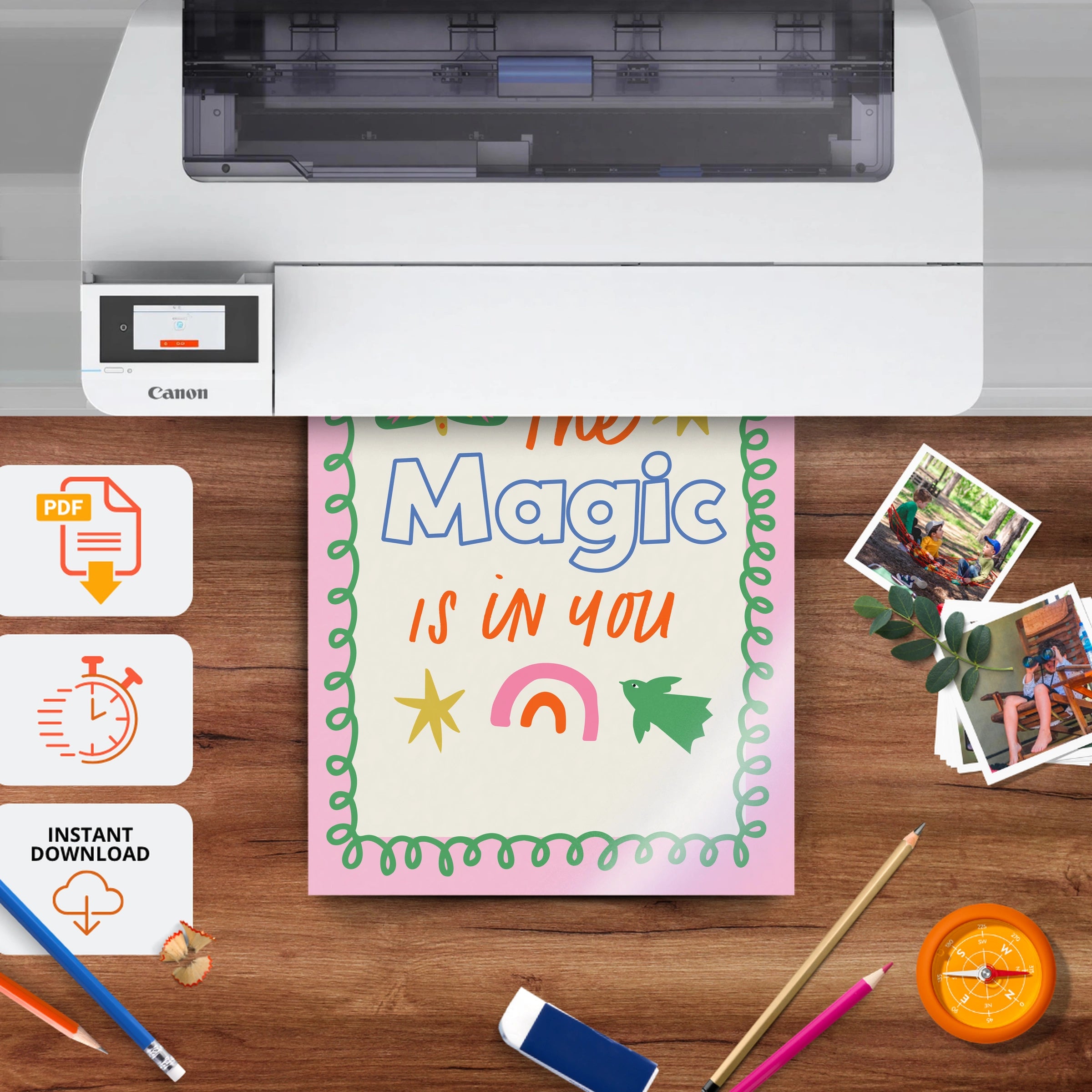 The Magic Is In You Nursery Print - printable nursery wall art, instant download to print at home