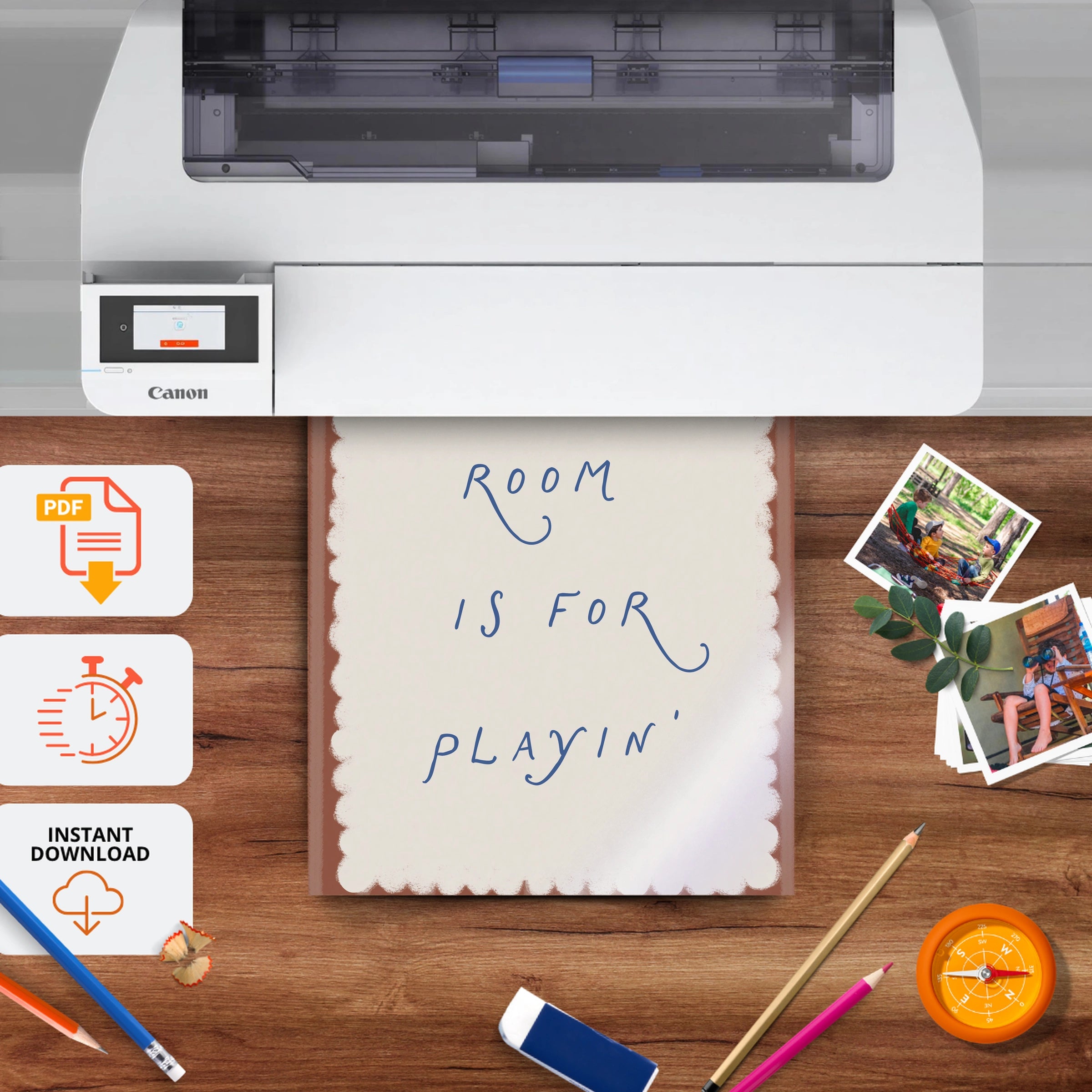 This Room Is For Playin Nursery Print - printable nursery wall art, instant download to print at home