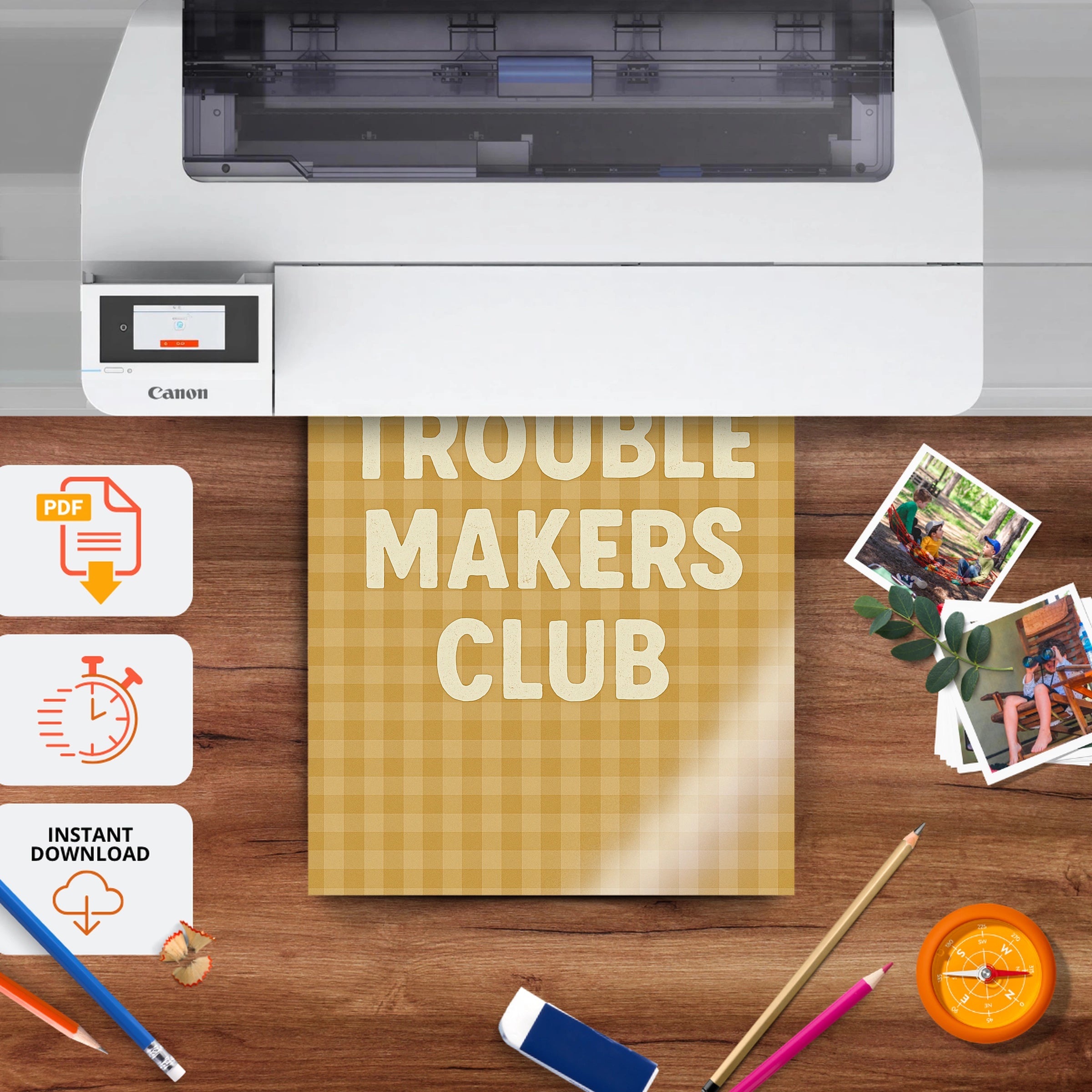 Trouble Makers Club Two Nursery Print - printable nursery wall art, instant download to print at home