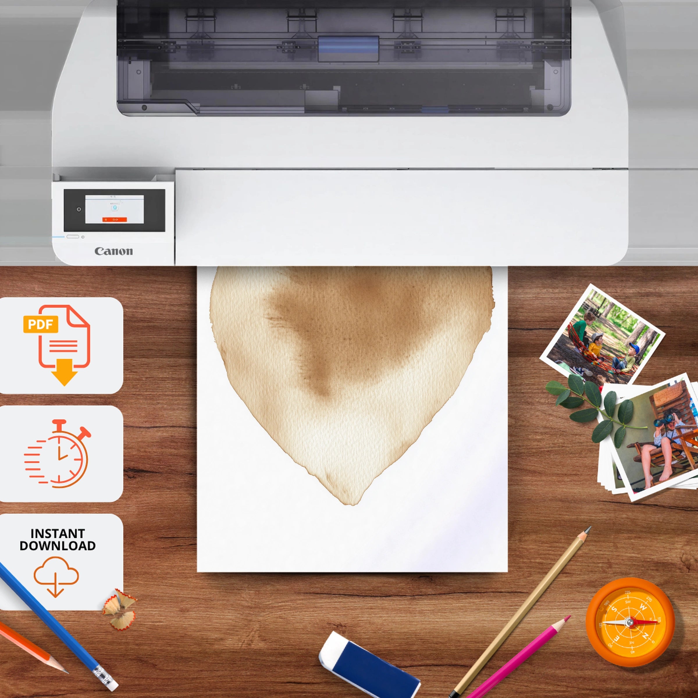 Watercolor Heart Nursery Print - printable nursery wall art, instant download to print at home