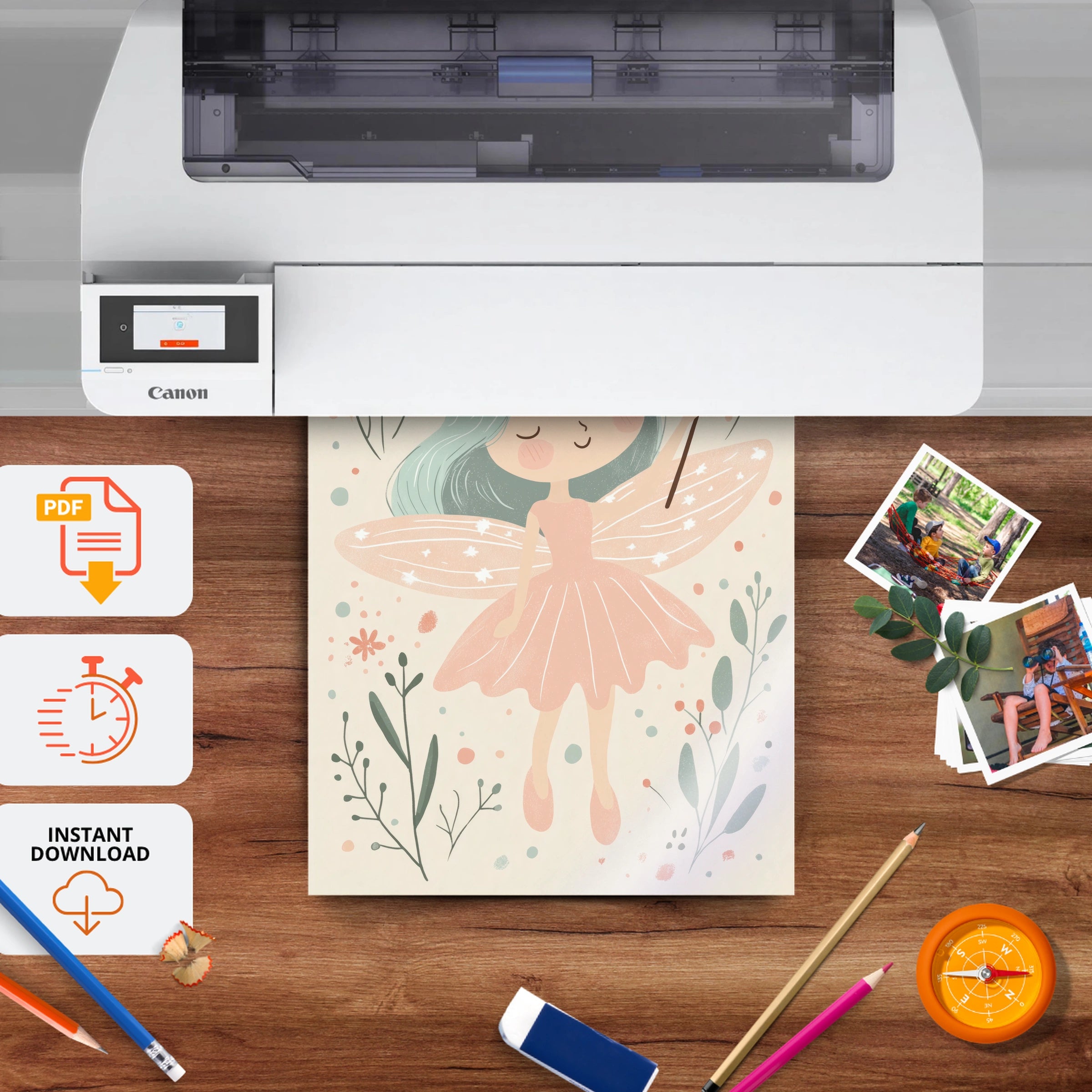 Woodland Fairy Nursery Print - printable nursery wall art, instant download to print at home