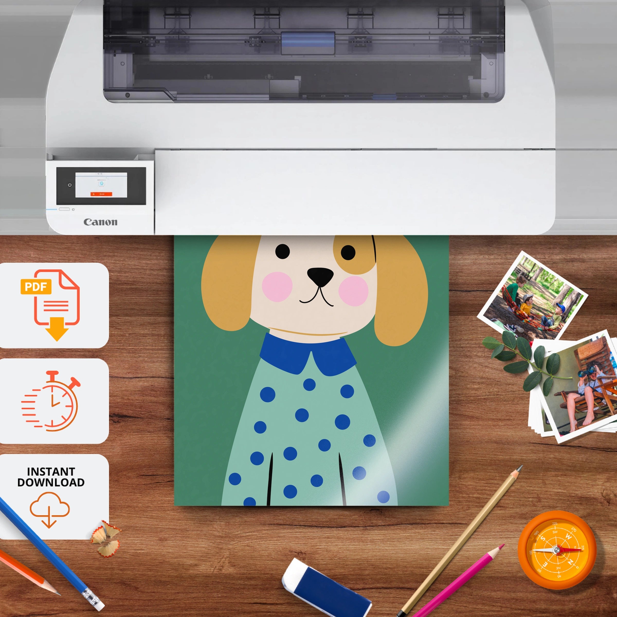 Woof Dog Nursery Print - printable nursery wall art, instant download to print at home
