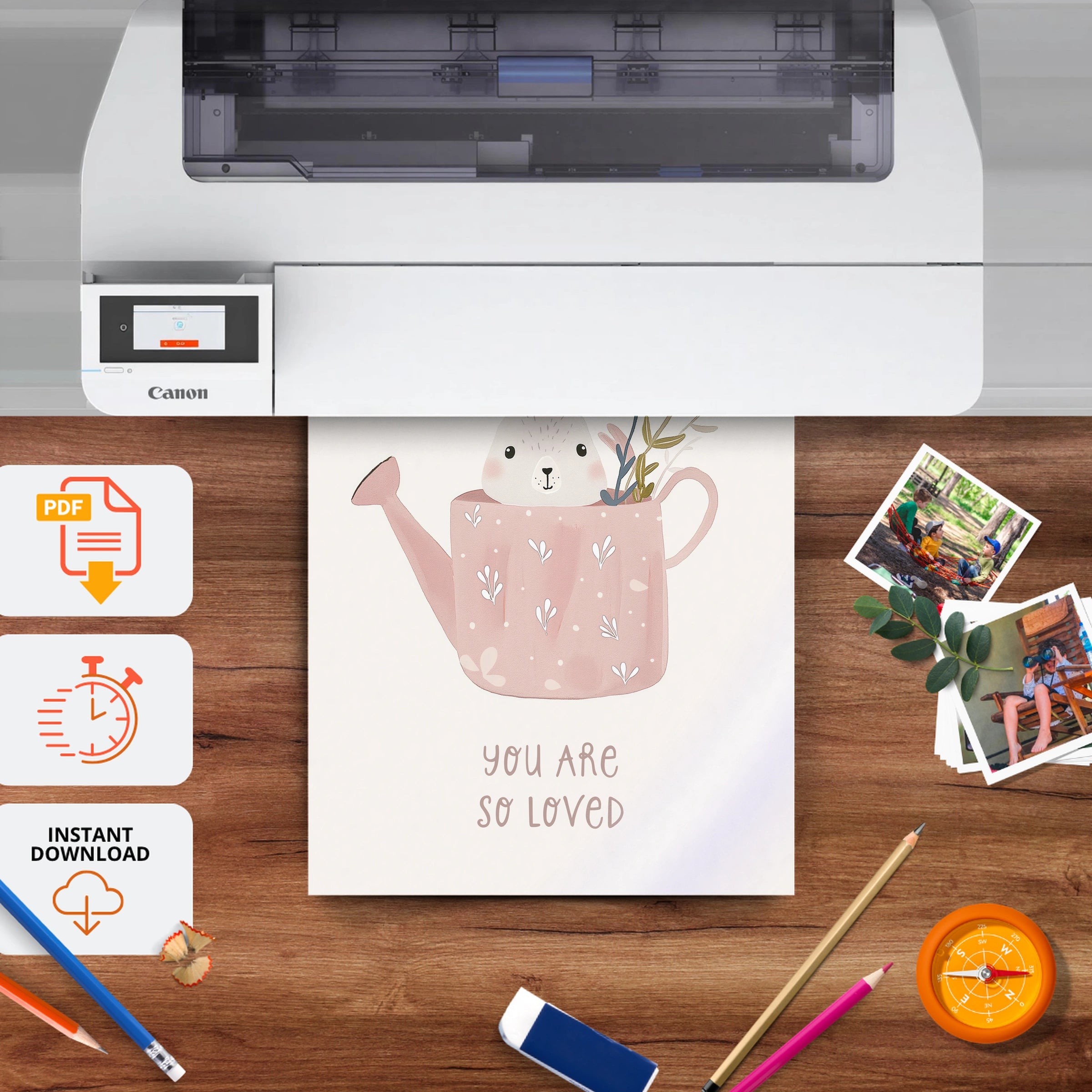 You Are So Loved Bunny Nursery Print - printable nursery wall art, instant download to print at home