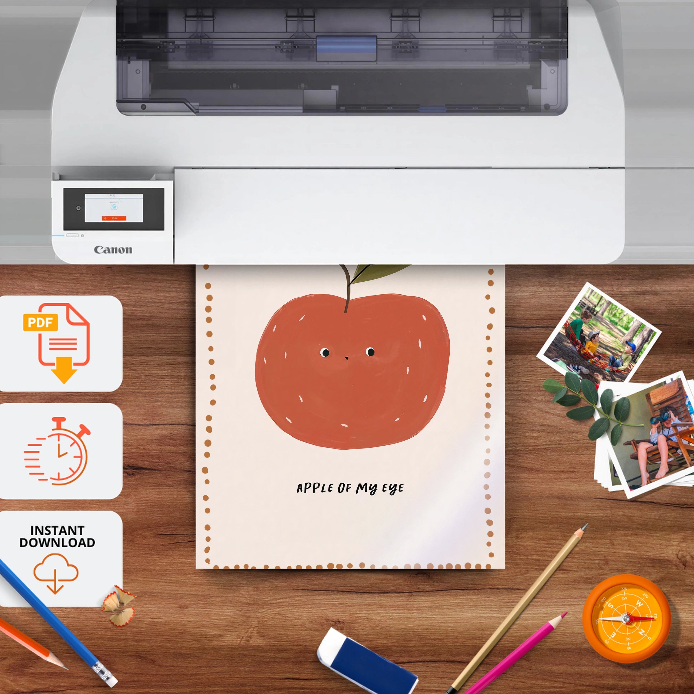 You Are So Sweet Apple Nursery Print - printable nursery wall art, instant download to print at home